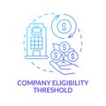 Company eligibility threshold blue gradient concept icon