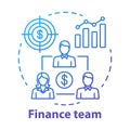 Company finance team concept icon. Management accountants idea thin line illustration. Professional bookkeepers