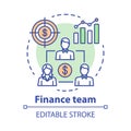 Company finance team concept icon. Management accountants idea thin line illustration. Professional bookkeepers