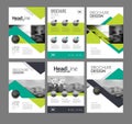 Company flyer vector illustration set