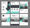 Company flyer vector illustration set