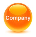 Company glassy orange round button