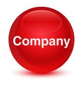 Company glassy red round button