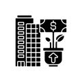 Company growth black glyph icon