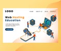 Company Handling Website Hosting Isometric Artwork Concept