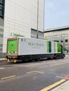 Waitrose is a brand of British supermarkets which still sells groceries under the brand.