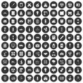 100 company icons set black circle Royalty Free Stock Photo