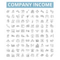 Company income icons, line symbols, web signs, vector set, isolated illustration Royalty Free Stock Photo