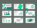 Company investor and investment presentation and pitch deck. Sleek and Modern Design. Green and Fresh Style