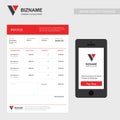 Company Invoice with mobile app design