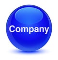 Company glassy blue round button