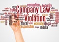 Company Law Violation word cloud and hand with marker concept Royalty Free Stock Photo