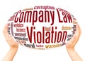 Company Law Violation word cloud hand sphere concept Royalty Free Stock Photo