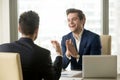 Company leader satisfied with successful negotiation Royalty Free Stock Photo