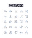 Company line icons collection. Business, Corporation, Partnership, Enterprise, Firm, Organization, Establishment vector