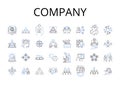 Company line icons collection. Business, Corporation, Partnership, Enterprise, Firm, Organization, Establishment vector