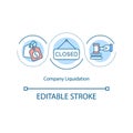 Company liquidation concept icon