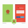 Company Location setting Splash Screen and Login Page design with Logo template. Mobile Online Business Template