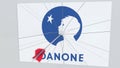 Archery arrow breaks glass plate with Danone company logo. Business issue conceptual editorial animation