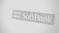 SoftBank Group Corp. logo being made with many numbers. Digital business conceptual editorial 3D rendering