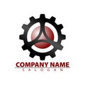 Company Logo Black Gear Symbol Red Gradient Royalty Free Stock Photo