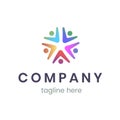 Company logo design template. Trendy sign for business and branding. People, community, team and teamwork concept. Royalty Free Stock Photo