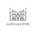 Company logo with gate illustration Royalty Free Stock Photo