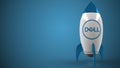 DELL logo on a rocket mockup. Editorial conceptual success related 3D rendering