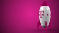 Logo of DEUTSCHE TELEKOM on a toy rocket. Editorial conceptual success related 3D rendering