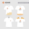 Company logo shirts design vector with flower logo