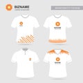 Company logo shirts design vector with flower logo