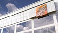 The Home Depot logo on top of a modern building. Editorial conceptual 3d rendering