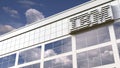 IBM logo on top of a modern building. Editorial conceptual 3d rendering