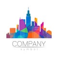 Company Logo Vector City Town Icon for Branding Real Estate Symbol Building and Apartment Rent Concept Sign Royalty Free Stock Photo