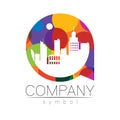 Company Logo Vector City Town Icon for Branding Real Estate Symbol Building and Apartment Rent Concept Sign Royalty Free Stock Photo