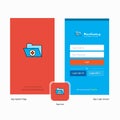 Company Medical folder Splash Screen and Login Page design with Logo template. Mobile Online Business Template Royalty Free Stock Photo