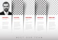 Company meet the team presentation template white with red accent