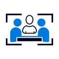 Company meeting, conference, colleagues, coworkers, online meeting, Board of directors icon Royalty Free Stock Photo