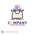 Company Name Logo Design For Article, blog, story, typewriter, w