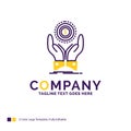 Company Name Logo Design For coin, hand, stack, dollar, income