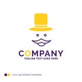 Company Name Logo Design For moustache, Hipster, movember, hat Royalty Free Stock Photo