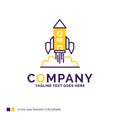 Company Name Logo Design For Rocket, spaceship, startup, launch Royalty Free Stock Photo