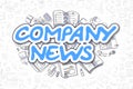 Company News - Doodle Blue Word. Business Concept.