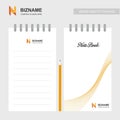 Company note book design vector n logo Royalty Free Stock Photo