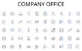 Company office line icons collection. Adventure, Thrill, Expedition, Trek, Safari, Odyssey, Quest vector and linear