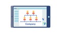 Company Organization Chart Displayed on Tablet, vector design Generative AI Royalty Free Stock Photo