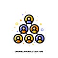 Company organizational structure icon for corporate management or business hierarchy concept. Flat filled outline style Royalty Free Stock Photo