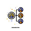 Company organizational structure icon for human resources management or business hierarchy concept. Flat filled outline style Royalty Free Stock Photo