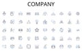 Company line icons collection. Nerk, Collaboration, Partnership, Alliance, Association, Consortium, Group vector and