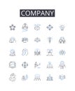 Company line icons collection. Thrilling, Aquatic, Adrenaline, Speed, Summer, Waves, Spray vector and linear